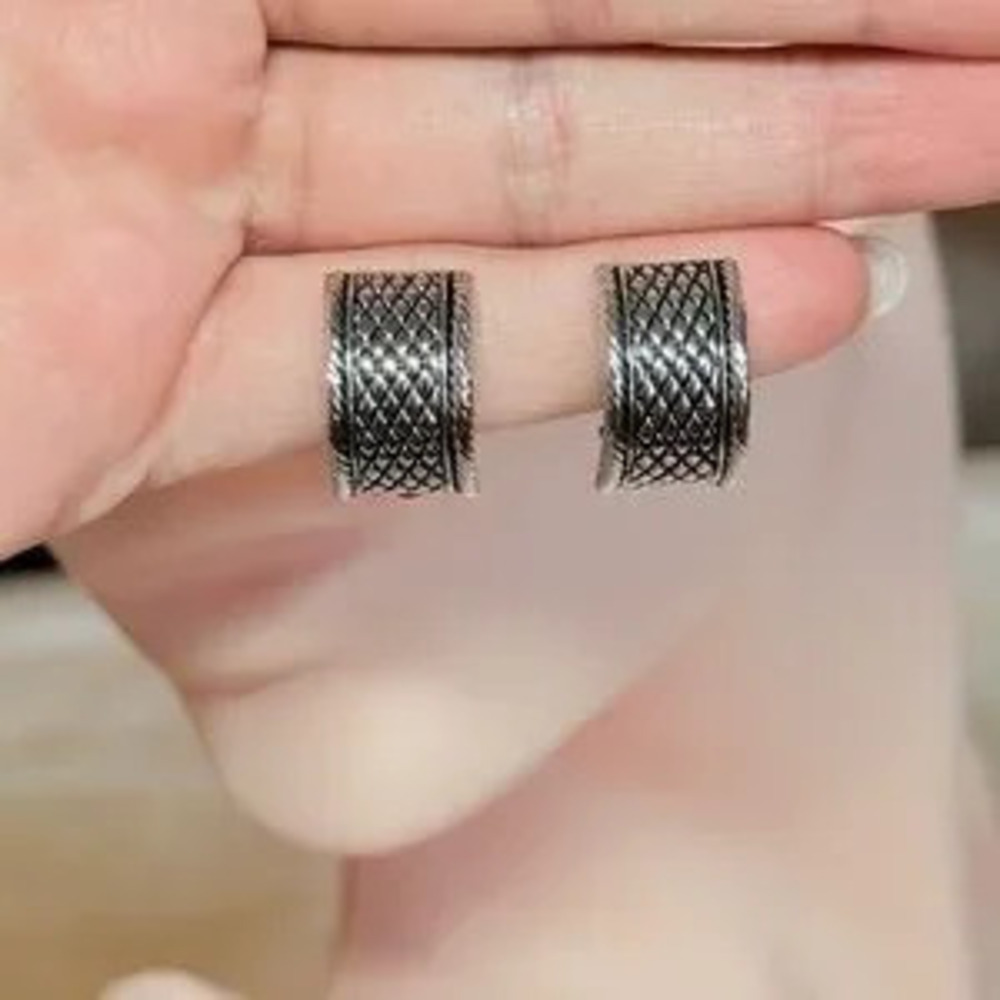 Elegant Silver Textured Clip-On Earrings